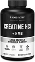 Creatine HCL + Capsules HMB Jacked Factory - Formule synergique CON-CRET, myHMB et vitamine D pour une meilleure croissance, résistance et réduction de la répartition musculaire - 150 Capsules
