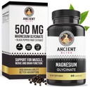 Glycinat de magnésium pour les muscles et les nerfs, supplément de soutien digestif et immunitaire, supplément de magnésium pour les femmes et les hommes (60 capsules)