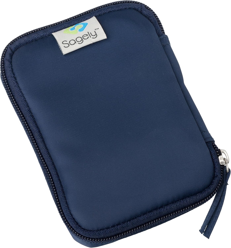 Sagely Navy Weekend Travel Portable Medicine Pouch Pill Bag for 3 Sagely Smart XL Weekly Pill Organizer Pods