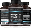 Vitamine K2 avec supplément D3 Extra Strength Bone.