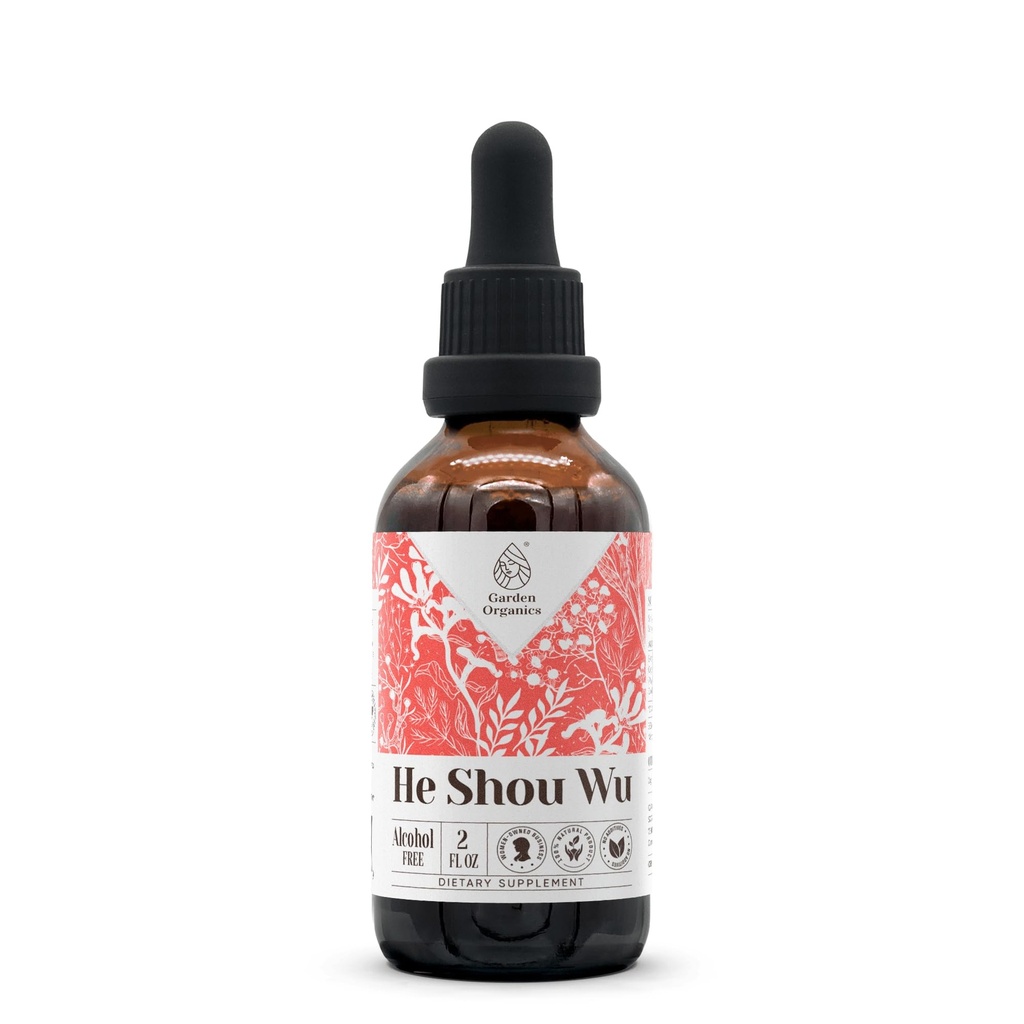 He Shou Wu Alcohol-Free Natural Tincture Extract, Immune System Booster, Liquid Drops Made from 100% He Shou Wu (Polygonum multiflorum) Dried Root (2 fl oz)