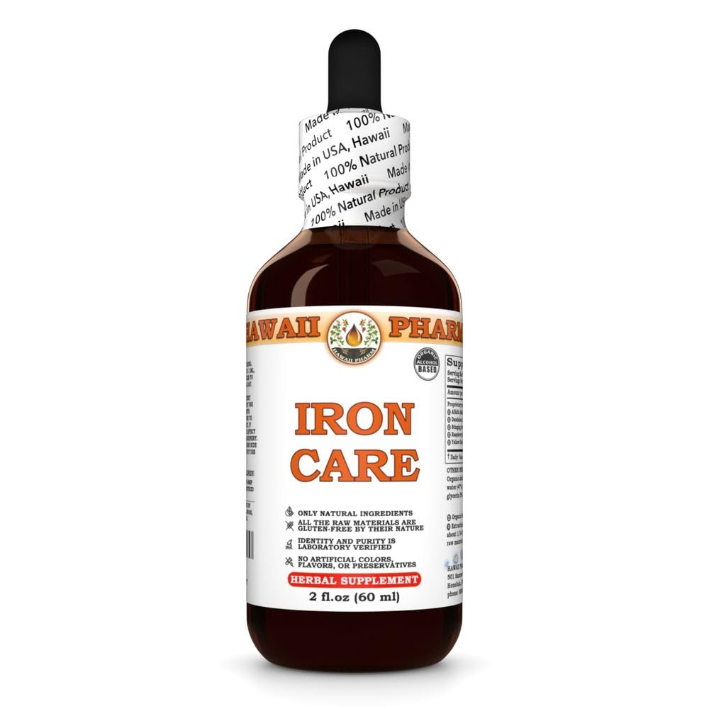 Iron Care Tincture, Made in Hawaii, All Natural, Vegan, Pure Liquid Extract - 2 fl.oz