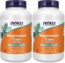 NOW Foods Supplements,Magnesium 400 mg,Enzyme Function*,Nervous System Support*,180 Veg Capsules,(Pack of 2)