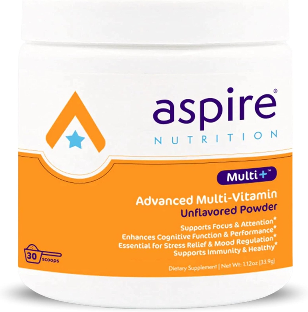 Aspire Multi+TM Multivitamine avancée pour les enfants, les hommes et les femmes (poudre non aromatisée)