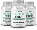 Bios Ocean Better Fibre - Supplément de fibre quotidienne - Tabouret doux pour les mouvements sans effort de Bowel - avec Psyllium Hulk et Slippery Elm - 3 bouteilles