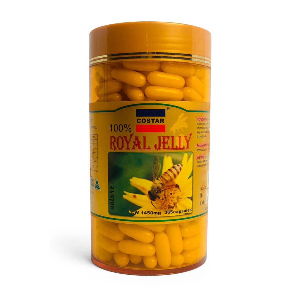 Royal Jelly Supplément 1450mg – 365 Capsules – Riche en nutriments pour la vitalité et le bien-être – Fabriqué en Australie