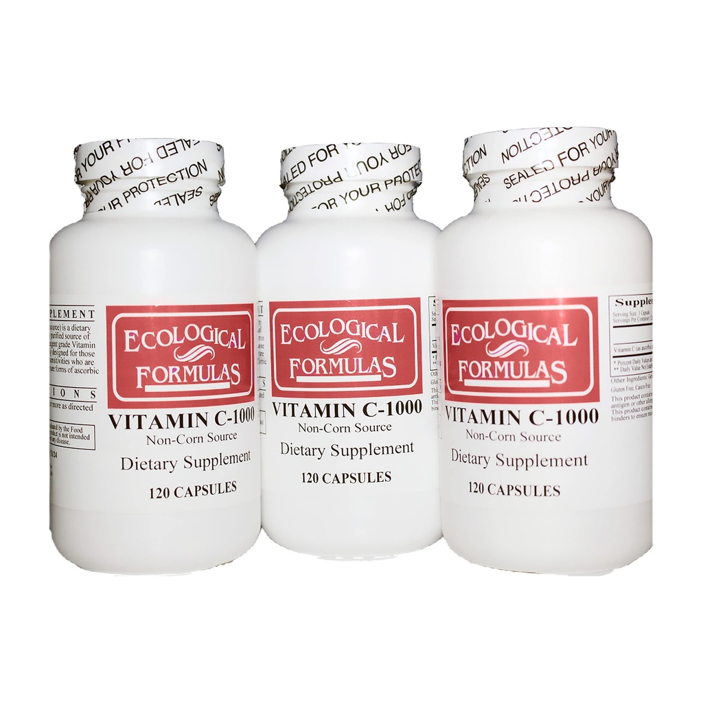 Ecological Formulas Vitamin C from Tapioca for Sensitive Stomachs Super Convenient 3-Pack