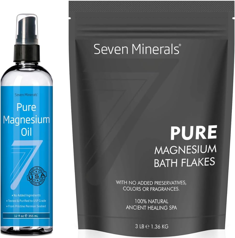 Seven Minerals Pure Magnesium Oil & Pure Magnesium Bath Flakes