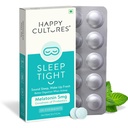 VELBIOM Happy Cultures Sleep Tight Melatonin 5Mg with Probiotics Bacillus Coagulans Sleep Deeper & Wake Up Refreshed & Natural Clinically Tested Helps Gas Relief, Indigestion - 30 Chewmints