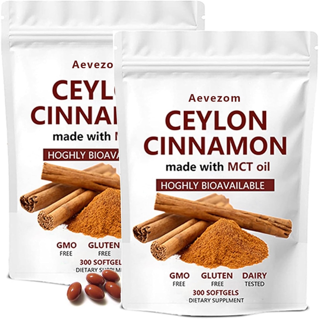 Ceylon Cinnamon, Ceylon Cinnamon SoftGels with Mct Oil, Highly Bioavailable Herbal Extract | Non-GMO, Gluten Free, 300 Softgel (4)
