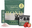 Soins du cycle BOND – Supplément de soutien PMS et équilibre hormonal pour les femmes – Réducteur de cortisol avec Ashwagandha, L-Tryptophane, Magnésium, Crampes & Mood Relief, Mélange de boissons aux fraises - 20 packs de voyage