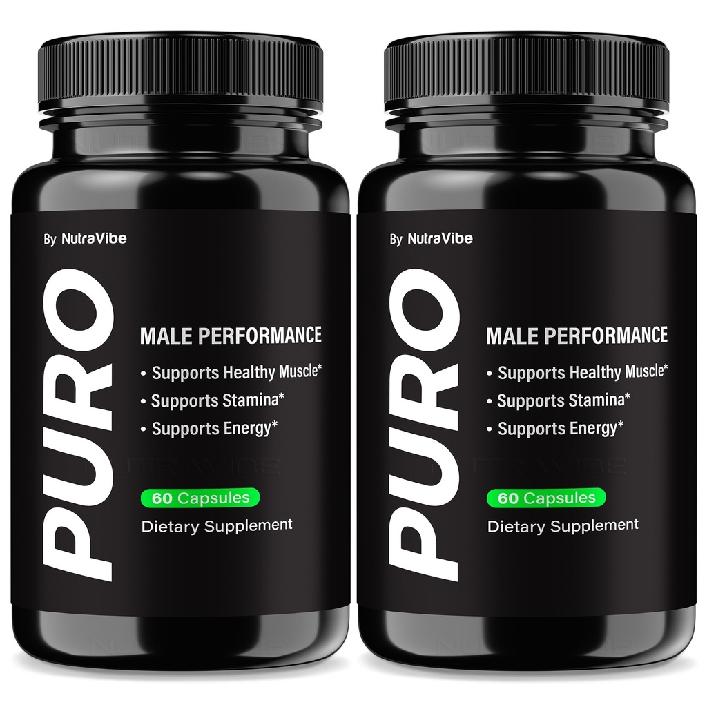 (2 Pack) Puro Capsules – Natural Testo Support with Premium Formula for Lasting Energy, Stamina & Performance | Poro Easy-to-Take Daily Pills, Official (120 Capsules)