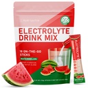 Electrolytes Packets en poudre - sans sucre, naturellement aromatisé, 10 électrolytes et vitamines Mélange de boissons électrolytes - pastèque Saveurs, Keto Friendly, Vegan, Non-OGM, 18 paquets