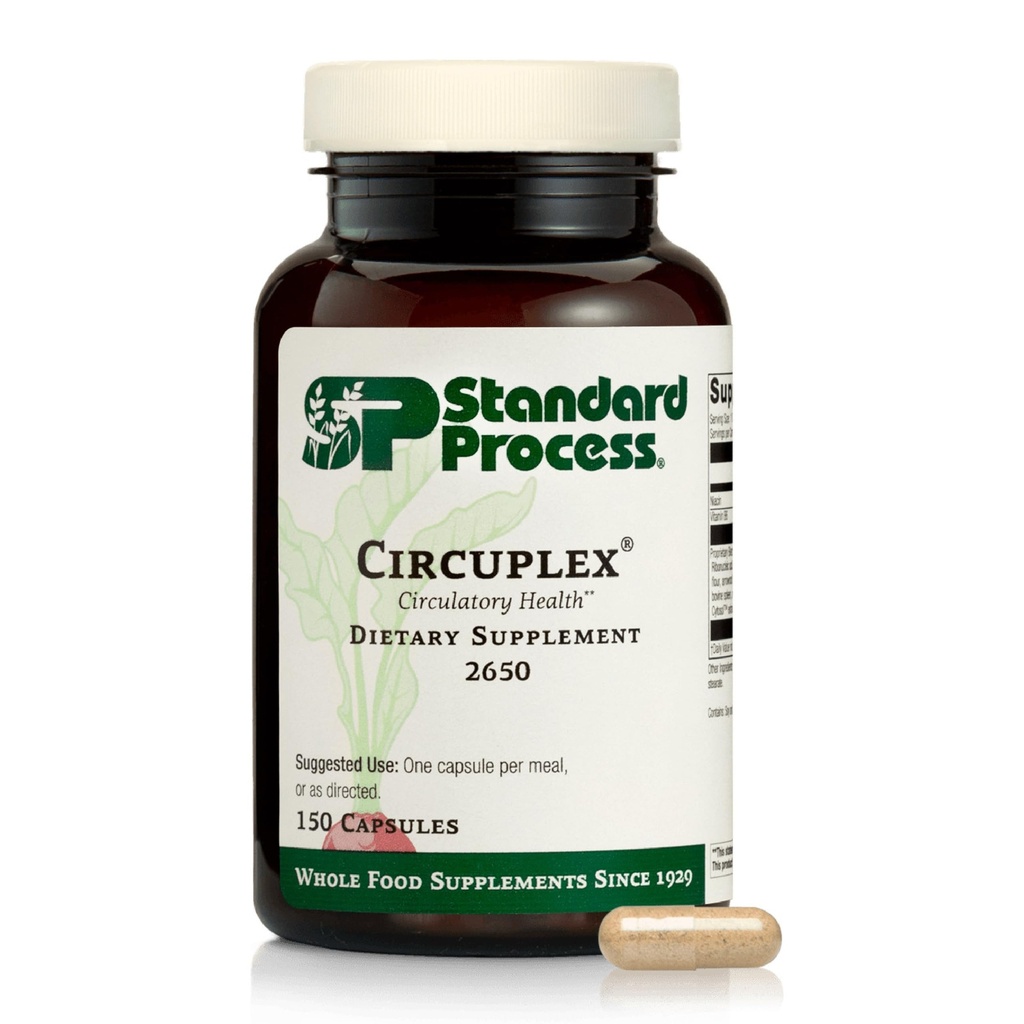 Standard Process Circuplex - Vascular & Nervous System Support - Blood Health Supplement with Niacin & Vitamin B6 - Non-Dairy, Whole Food-Based Supplement - 150 Capsules