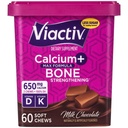 Viactiv Calcium + Vitamine D3 Supplément Mâches molles, Chocolat au lait, 60 Mâches - Supplément alimentaire Calcium pour la santé des os