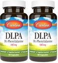 Carlson DLPA DL-Phenylalanine 500 mg Cognitive & Nervous System Support Supplement - 60 Capsules (Pack of 2)