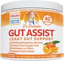Doctor Danielle Gut Assist - Poudre de supplément de réparation de Gut - Glutamine, Arabinogalactan, Racine de réglisse - Supporte IBS, Heartburn, Bloating, Gas, Constipation, SIBO de, Orange Flavor