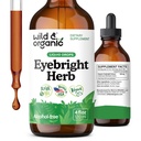 Wild & Organic Eyebright Herb Tincture - Vision Support with Euphrasia Extract - Dietary Eyebright Drops 500 mg - Vegan, Sugar & Alcohol-Free Liquid Supplement - 4 fl oz