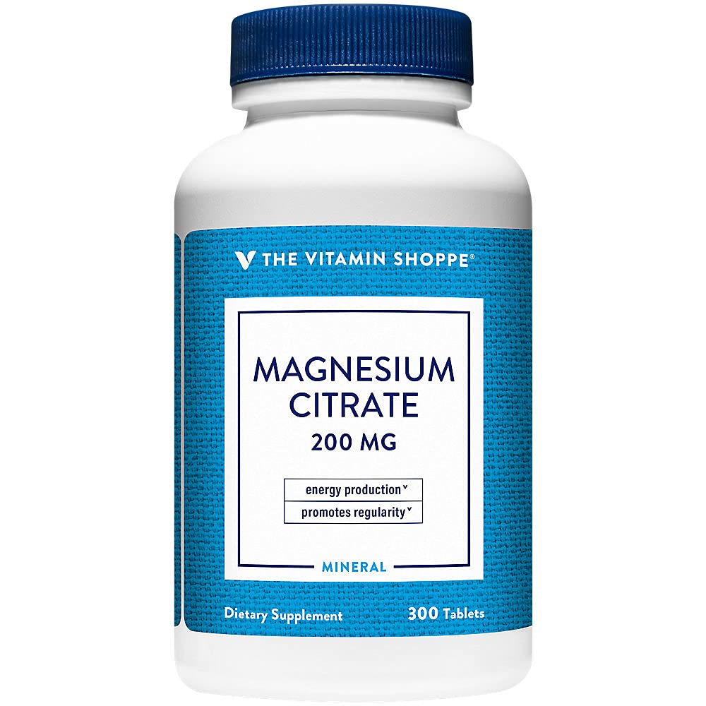 La vitamine Shoppe Citrate de magnésium 200mg comprimés - pour une relaxation musculaire efficace - soutient la fonction nerveuse, cardiaque et musculaire tout en stimulant la production d'énergie (300 comprimés)