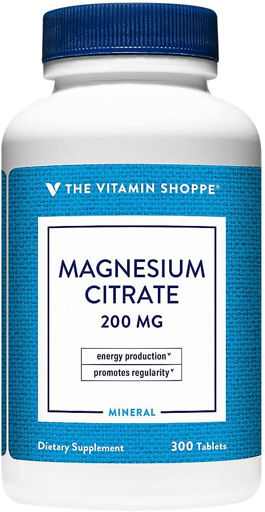 La vitamine Shoppe Citrate de magnésium 200mg comprimés - pour une relaxation musculaire efficace - soutient la fonction nerveuse, cardiaque et musculaire tout en stimulant la production d'énergie (300 comprimés)