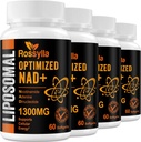 1300 MG Liposomal NAD+ Supplément de la plus haute absorption de NAD Supplémet pour stimuler NAD+ Accélération de la NAD+ Supplément pour le vieillissement Defese, énergie cellulaire, longévité
