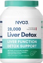 NYO3 Milk Thistle 200mg Liver Detox Supplement with Dandelion Root & Artichoke Extract | 60 Capsules | Silymarin Antioxidant Support,Liver Cleanse & Herbal Health Supplement