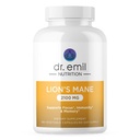 Dr. Emil Organic Lion's Mane Mushroom Supplement - High-Potency Brain Boosting Nootropic for Focus, Clarity & Immune Support - Non-GMO & Vegan, 60 Servings