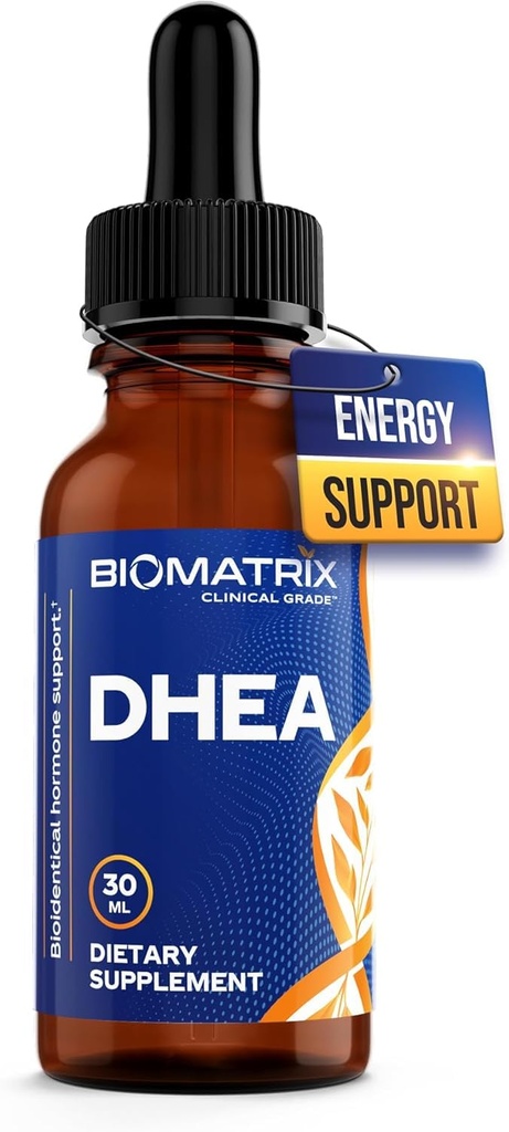BioMatrix DHEA gouttes liquides – Absorption 3X de capsules ou de comprimés – Alternative réglable à DHEA 50 mg et DHEA 100 mg – Supplément micronisé DHEA pour hommes et femmes 30 ml, 500 portions