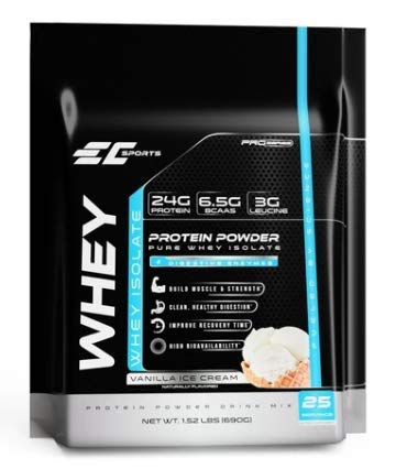 EC Sports Whey Protein Powder, Vanilla Ice Cream Mix w/Digestive Enzymes - Isolate Supplement, Collagen Peptides w/Swift Reform - 25 Servings