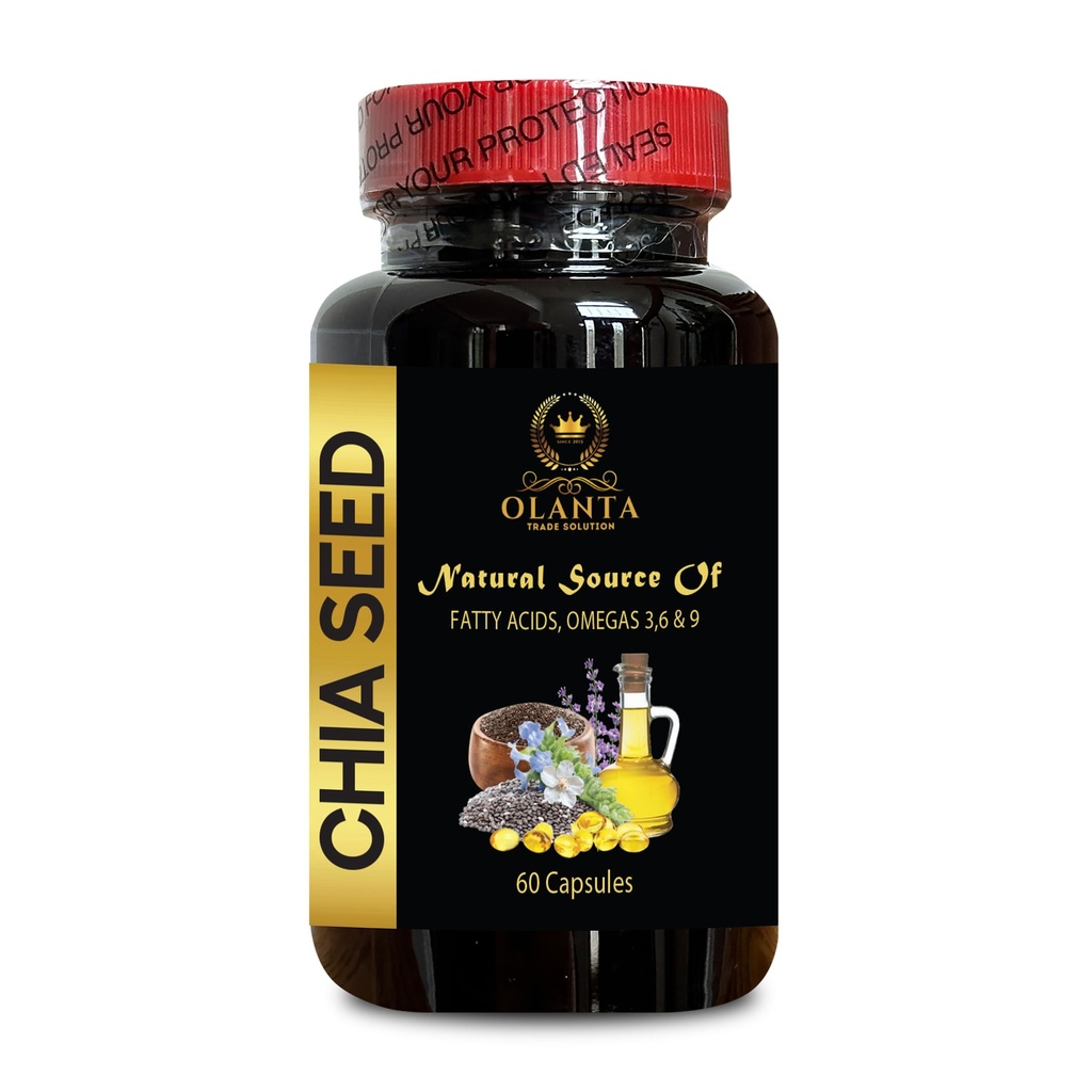 CHIA Seed Extract Oil - Omega-3, High Fiber and Protein Source, Chia Seed Oil Extract Capsules, chia Seed Oil for Skin, Support Immunity - 1 Bottle 60 Capsules