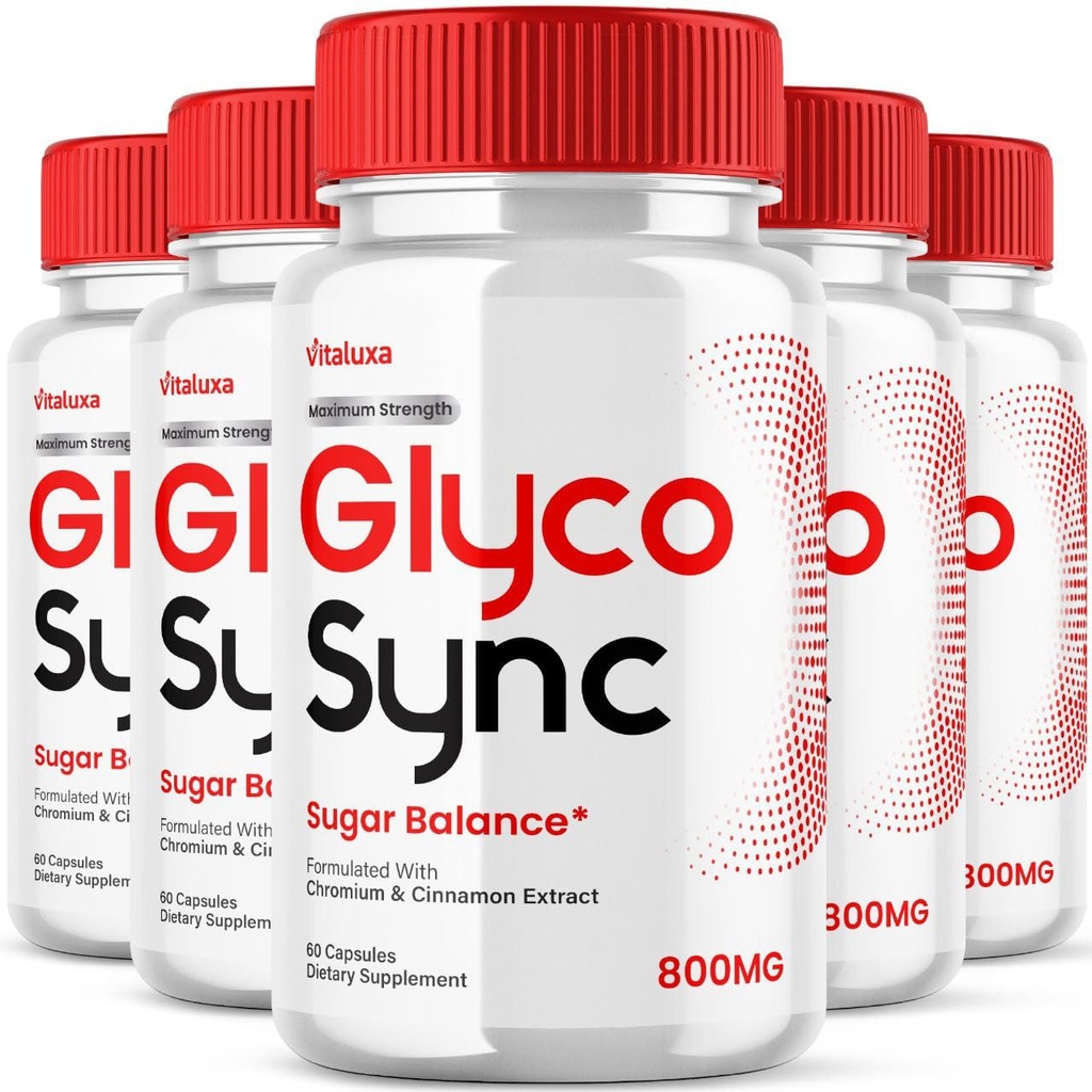 (5 Pack) Glyco Sync Blood Balance Capsules, GlycoSync Glycogen Support Supplement Pills, Glucosyn Joint Restore Formula Glicosync Maximum Strength Advanced Syn Premium Pressure Reviews (300 Capsules)