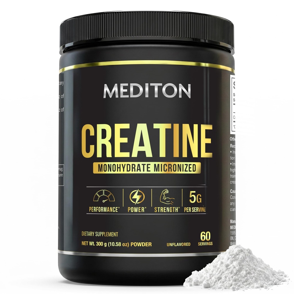 Creatine Powder - 5g Monohydrate Micronized Per Serving - Crafted for Strength & Muscle Performance - 60 Servings of Ultimate Power - Recharge in Every Scoop - Unflavored - 300g