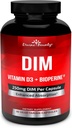 Supplément DIM 250mg avec vitamine D3 Plus BioPerine - Soutien à la ménopause et à l'estrogène Diindolylméthane, soutien à l'équilibre hormonal pour les femmes et les hommes - 90 capsules végétariennes
