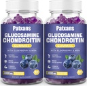 2 Packs 3000MG Glucosamine Chondroïtine Gummies - Extra Strength Joint Health & MSM Elderberry Natural Joint Support Supplément, Flexibilité, Antioxydant Immune Support pour Adultes, 120 Gummies.