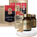 Extrait de Ginseng Rouge Coréen 3000mg et Capsules Bundle - Saponin Hanppuri + The Root Original - Suppléments d'énergie naturelle pour le soutien immunitaire, le stress, le focus et la clarté mentale avec Ginsenoside Rg3