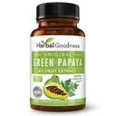 Capsules d'extraits de fruits de papaye verte - Enzymes de papaye biologique avec prébiotiques et probiotiques pour la santé digestive - Super enzymes digestives, support immunitaire- 60 capsules, fabriqués aux États-Unis