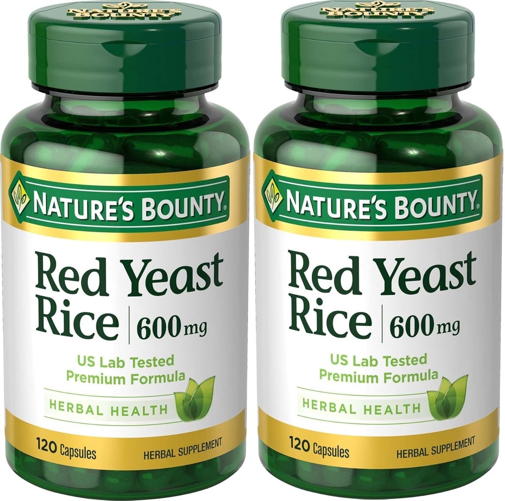 Bounty Red Yeast Riz de la nature 600mg 120 Capsules (paquet de 2)
