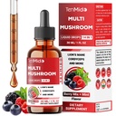 Mushroom Complex - Herbal Liquid Drops - 14in1 with Lions Mane, Cordyceps, Reishi, Turkey, Chaga, Shiitake, Ashwagandha, Bacopa, Gotu Kola, and More - 30ml 1 Fl Oz