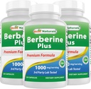 Meilleurs naturels Berberine Plus 1000 mg/Serveur 120 Capsules (120 Nombre (paquet de 3))