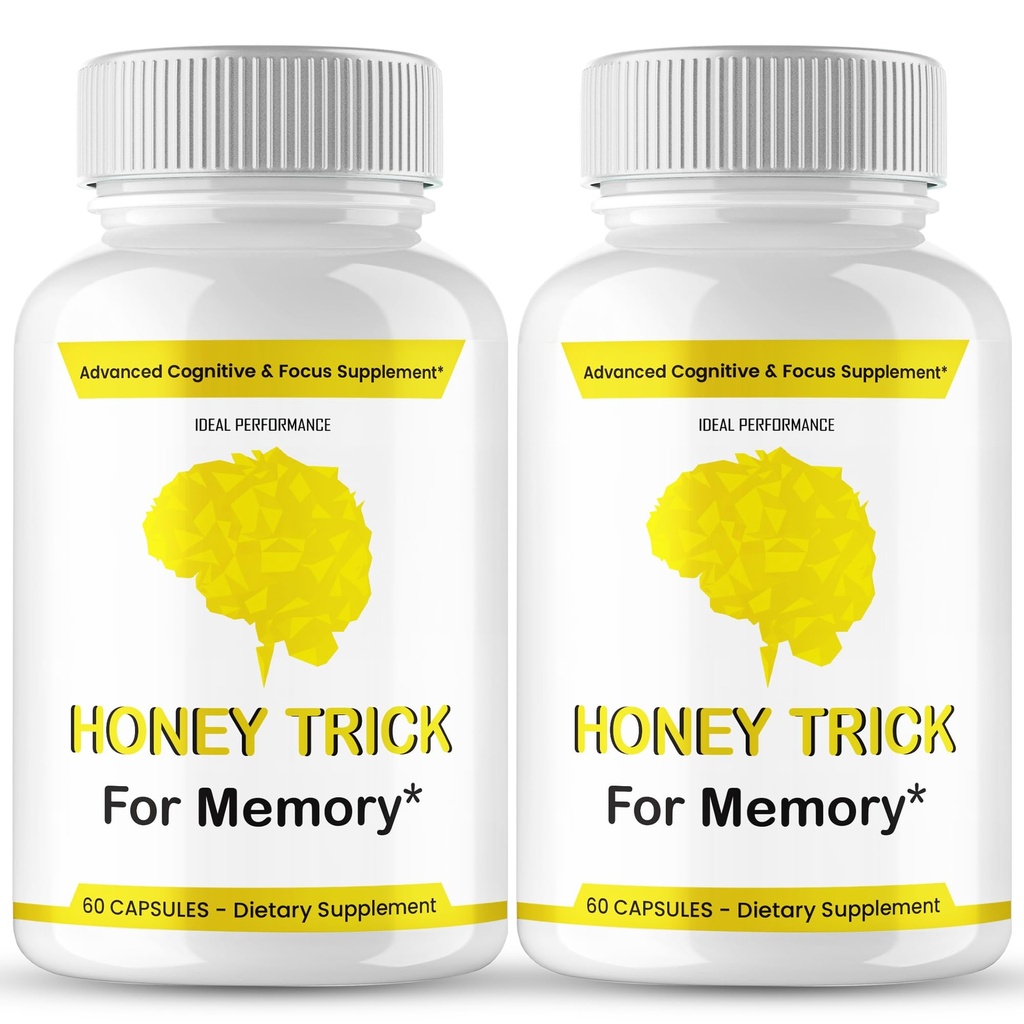 Honey Trick Capsules, Official Honey Trick Supplement for Brain Health & Memory Support - Maximum Strength, Advanced Formula Nootropic Pills, All Natural HoneyTrick Support Reviews (2 Pack)