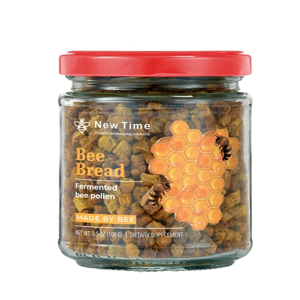 Fresh Organic Bee Bread - 3.5 oz (100 g) Natural Fermented Pollen - Superfood for Immunity, Energy & Vitality Boost (Perga, Ambrosia)