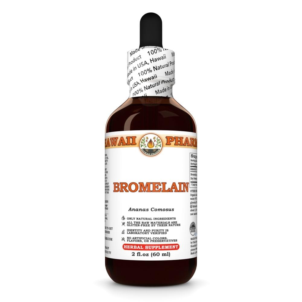 Bromelain (Ananas Comosus) Dry Powder Tincture, Made in Hawaii, All Natural, Vegan, Pure Liquid Extract - 2 fl.oz