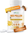 Supplément de pollinisation de l'abeille 6-en-1, pollinisation de l'abeille pour les femmes et les hommes, soutien immunitaire et énergétique, non-OGM, fabriqué aux États-Unis, 120 capsules