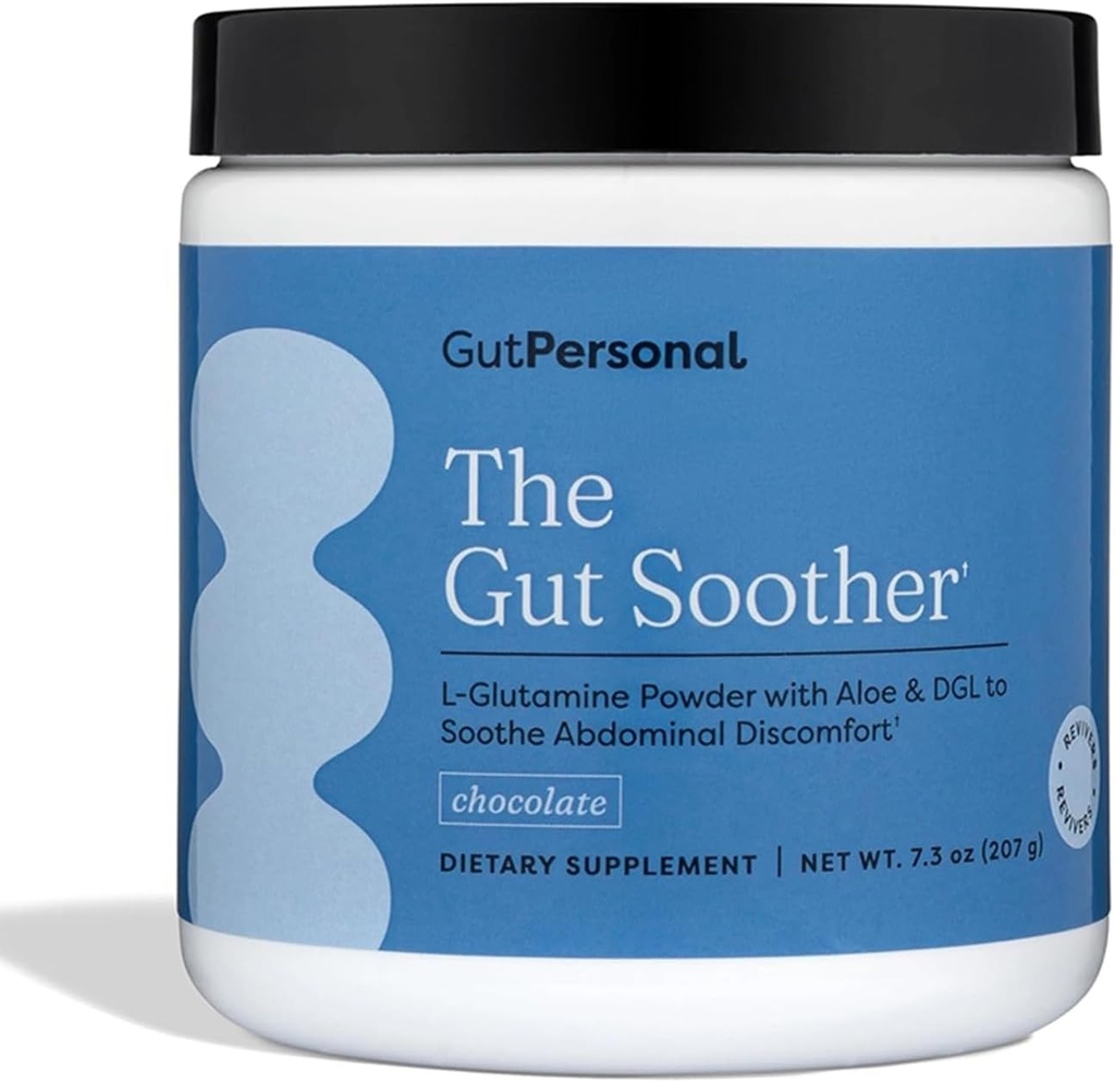 GutPersonal The Gut Soother L-Glutamine Powder Supplement: Restaurer Gut Lining, Soothe Digestive Discomfort tout en favorisant la santé globale Gut, 30 portions (chocolat)