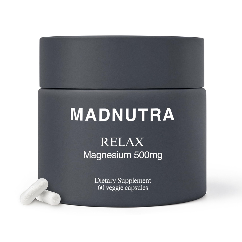 Magnesium Oxide/Citrate 500mg Capsules - High Absorption Chelated Magnesium Supplement for Sleep, Stress Relief, Muscle & Nerve Support - Non-Buffered Magnesium Pills for Daily Use
