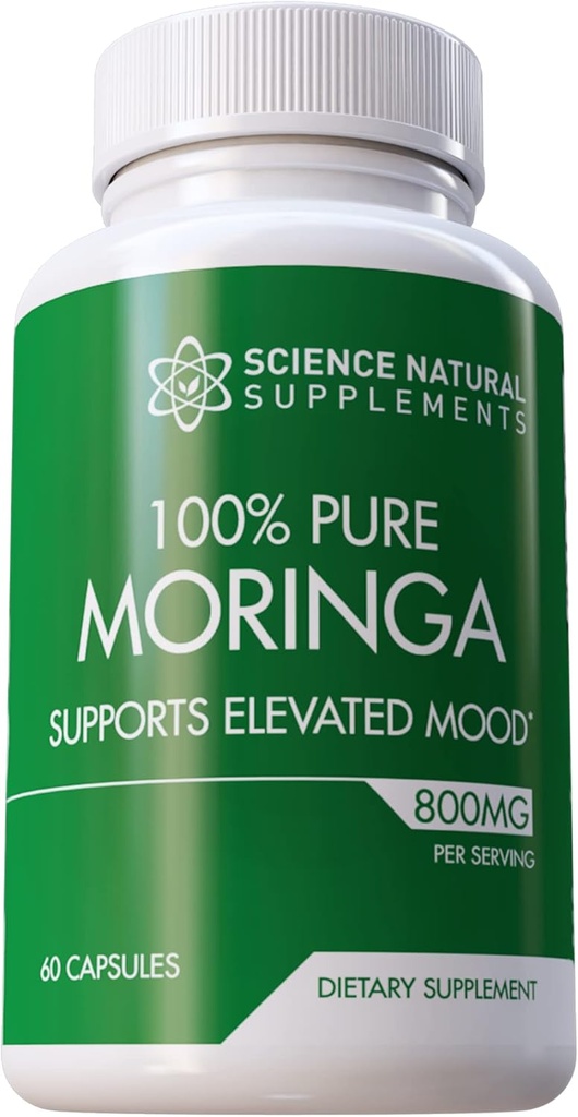 Moringa Capsules (60 Nombre) - Moringa Capsules en poudre emballées avec des vitamines essentielles et des antioxydants - Moringa Capsule pour le soutien du cerveau - Moringa Capsules de feuilles