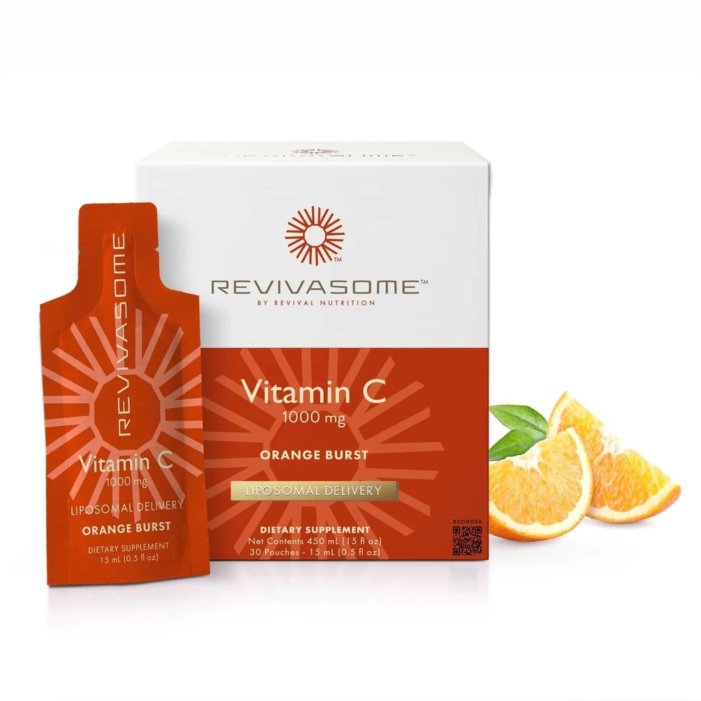 Liposomal Vitamin C 1000mg Liquid – Orange Burst – 30 Travel-Ready Single Serve Packets – 0g Sugar – High Potency Vitamin C Supplement