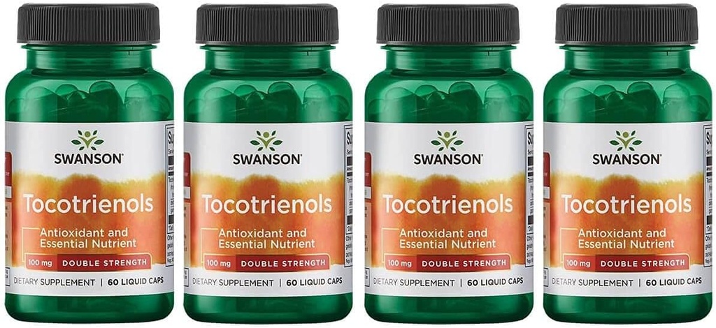 Swanson Tocotriénols à double concentration - Antioxydant - (60 capsules liquides, 100 mg chacune) 4 Pack
