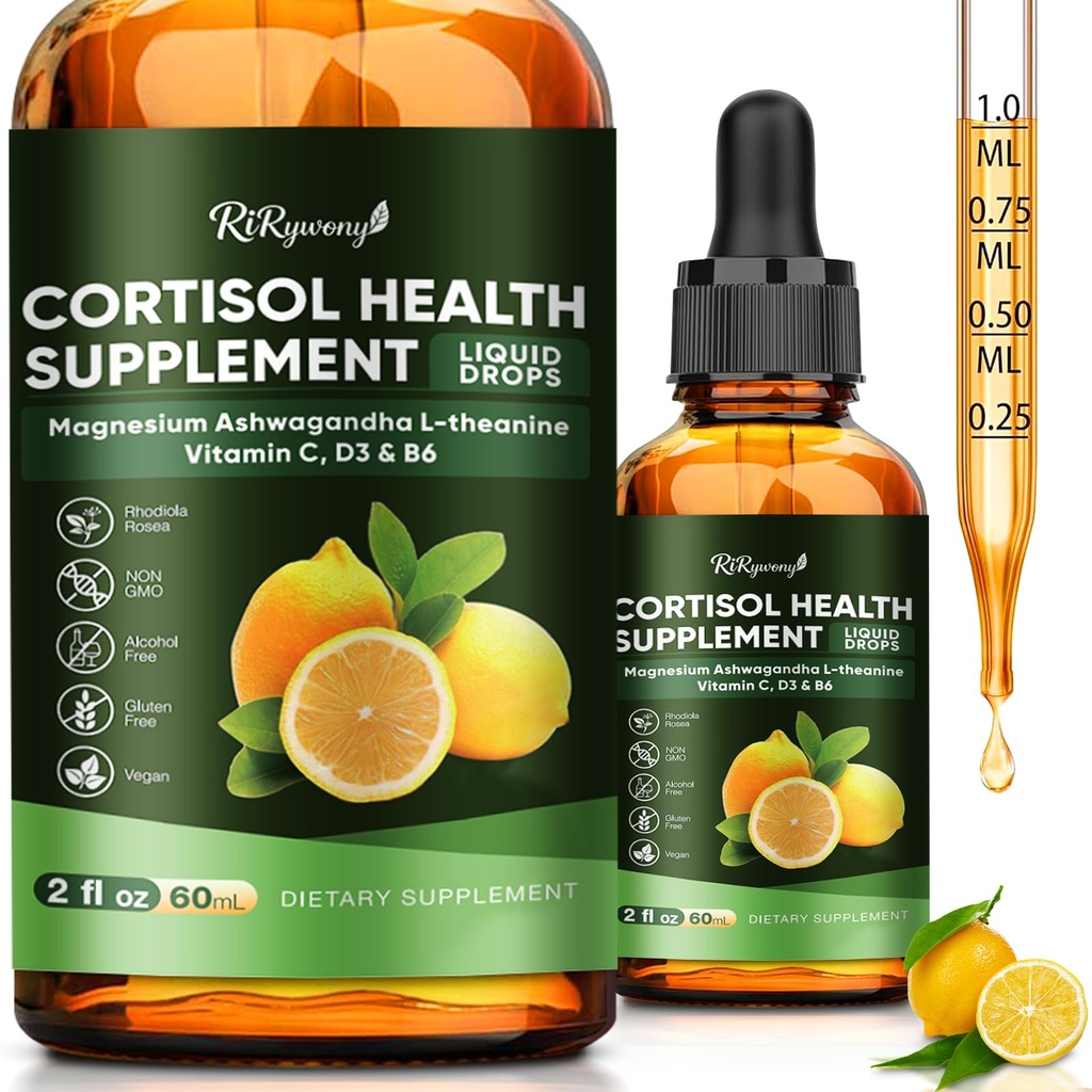 Cortisol Supplements for Women, Cortisol Reducer with Magnesium Glycinate, Ashwagandha, L-Theanine & Phosphatidylserine, Stress Relief & Relaxation Support