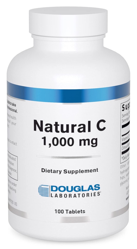 Douglas Laboratories Natural C 1000 mg. | Supports Skin, Blood Vessels, Tendons, Joints, Cartilage, Bone, and Circulatory System | 100 Tablets